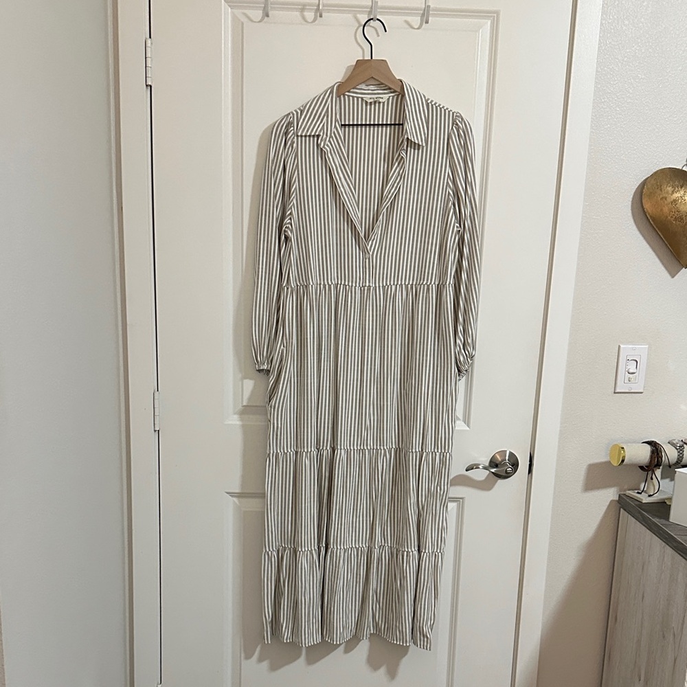 Striped Long Sleeve Maxi Dress